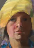 Yellow Scarf by Mary Joan Waid, 1982, pastel on paper, offered Oct 2025