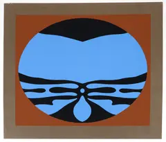 Jack Youngerman, Untitled (Blue and Brown), 1978, color, serigraph on paper, pencil