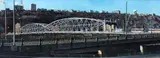 Smithfield Street Bridge by Charles M. Jackson, 1987, acrylic on board, offered Oct 2025