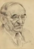 Samuel Rosenberg, Cantor Levin, (The Artist's Grandfather, Joseph Levin 1862-1947), pencil drawing