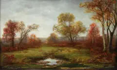 George Hetzel, Autumn Field, 1888, oil on canvas, relined