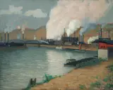 Aaron Harry Gorson, Mills at Full Blast on the Monongahela River, undated, oil on canvas, since relined
