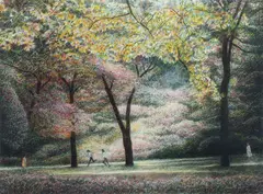 Joggers, 1993, color by Harold Altman, lithograph, pencil, offered Sep 2025