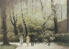 Parc Monceau, 1983, color by Harold Altman, lithograph, pencil, offered Sep 2025