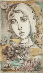 Irving Amen, Dream Image, undated, color, etching