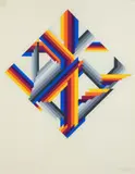 Herbert Bayer, Building a House (Ein Haus bauen), 1969, serigraph printed in colors