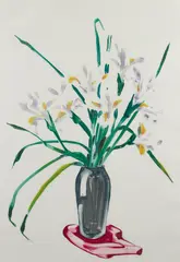 White Iris Spread, 1981, monoprint by Gary Bukovnik, pencil, offered Sep 2025