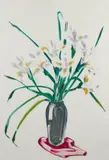 Gary Bukovnik, White Iris Spread, 1981, monoprint, pencil