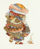 James C. Christensen, Jack Be Nimble, 1990, hand colored, etching, pencil