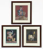 James C. Christensen, Lot of 3 offset lithographs. FIRST: The Bassoonist, 1996, pencil