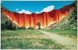Christo, Valley Curtain, Rifle, Colorado, photograph (credit Wolfgang Volz), offset lithograph poster printed on glossy stock