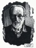 Robert Crumb, (American, contemporary), Doodly Squat-Self Portrait, 2020, etching