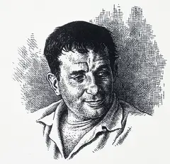 Robert Crumb, (American, contemporary), Portrait of Jack Kerouac, 2014, etching on Hahnemuhle paper
