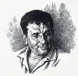 Robert Crumb, (American, contemporary), Portrait of Jack Kerouac, 2014, etching on Hahnemuhle paper
