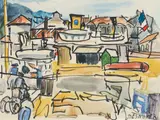 François Desnoyer, Quais du Port, 1961, color, lithograph