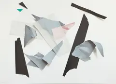 Yrjo Edelmann, Untitled, Torn paper trompe l'oeil, 1980s, lithograph printed in colors