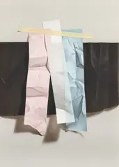 Yrjo Edelmann, Untitled, Torn paper trompe l'oeil, 1980s, lithograph printed in colors