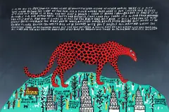 Howard Finster, Cheata, circa 1987, color, screenprint