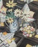 (American, 1936-2019), Plums and Gloriosa Daisies, 1980, color pochoir or lithography, 24 x 20 inches by Sondra Freckelton, pencil, offered Sep 2025