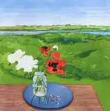 Jane Niederhoffer Freilicher, Poppies and Peonies, 1983, aquatint printed in colors