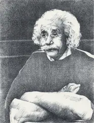 Paul Giovanopoulos, Albert Einstein, lithograph, pencil