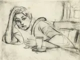 Enrico Glicenstein, (Polish/Jewish/American, 1870-1942), Pensive Figure, c.1920s