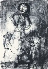 Jean Jansem, Grotesque, circa 1960s, lithograph, pencil