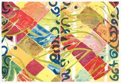 Robert Ellis Kushner, Les Oiseaux Parisiens diptych, 1982, Color, aquatint with spit bite and sugar lift aquatints and drypoint printed on two