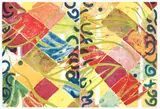 Robert Ellis Kushner, Les Oiseaux Parisiens diptych, 1982, Color, aquatint with spit bite and sugar lift aquatints and drypoint printed on two