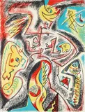 André Masson, Abstract Composition, 1969, color, lithograph, pencil