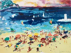 Malcolm Morley, Beach Scene, 1982, lithograph printed in colors at Tyler Graphics