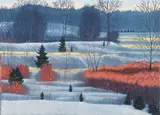 Gordon Mortensen, Late Winter, 1986, reduction color, woodcut