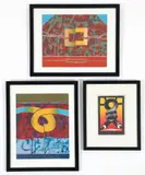 George Nama, Pair of Prints from the Monuments Series, Number 2 and 8, 1972, serigraphs, both signed, titled, dated and marked A.P. in