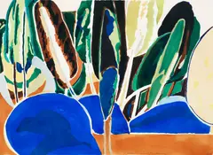 Untitled Landscape by Paul Narkiewicz, 1979, lithograph printed in colors, offered Sep 2025
