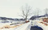 Charles Pitcher, (American/Western PA, 1927-2009), Pennsylvania Rural, 1984, hand-colored