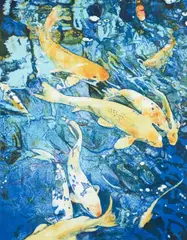 Joseph Raffael, Eleven Fish, 1982, lithograph printed in colors