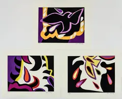 William Scharf, 3, silkscreen prints from 1980: Dove Leaf