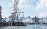 John Stobart, Boston Faneuil Hall from the East 1825, offset, lithograph