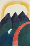 Carol Summers, View From Home, 1974, color, woodcut and monotype on Japanese paper