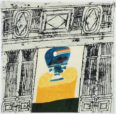 Incredible String Band, 1972, color by Carol Summers, woodcut, serigraph, and monotype on Japanese paper, offered Sep 2025