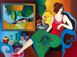 Itzchak Tarkay, Living Room View, undated, color, lithograph on paper