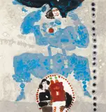Théo Tobiasse, Two Figures, 1980s, aquatint and etching on embossed wove paper
