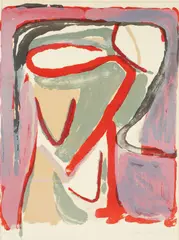 Bram van Velde, Composition, color, lithograph on paper