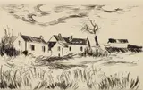 Maurice de Vlaminck, La Marg, 1927, etching from the Visage de Maisons suite, pencil