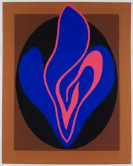 Jack Youngerman, Untitled (Blue, Pink and Brown), 1978, color, serigraph on paper, pencil
