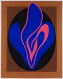 Jack Youngerman, Untitled (Blue, Pink and Brown), 1978, color, serigraph on paper, pencil