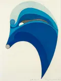 Kazumi Amano, Colouring D, 1968, color woodblock and embossing, 18 x 24 inches, pencil