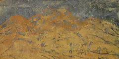 Mountains, 1967, color by Yukio Katsuda, woodcut, offered Sep 2025