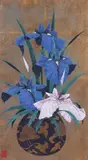 Kazutoshi Sugiura, Iris No. 43, 1984, screenprint on gold leaf (Nihonga)