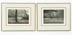 Fall II and Fall IV, 1983, lithographs printed in colors,9.25 x 13.25 inches by Harold Altman, pencil, offered Aug 2025